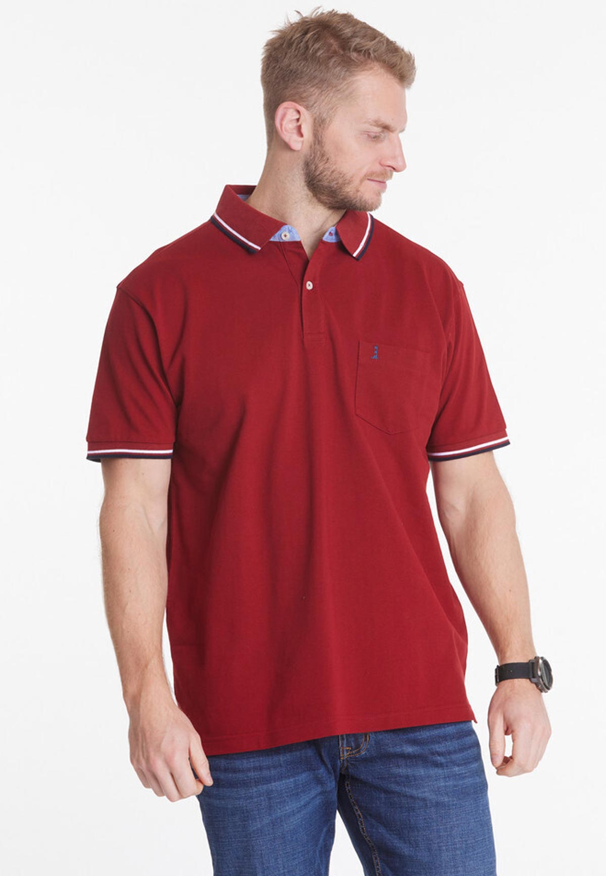 Contrast Collar Polo Bolur