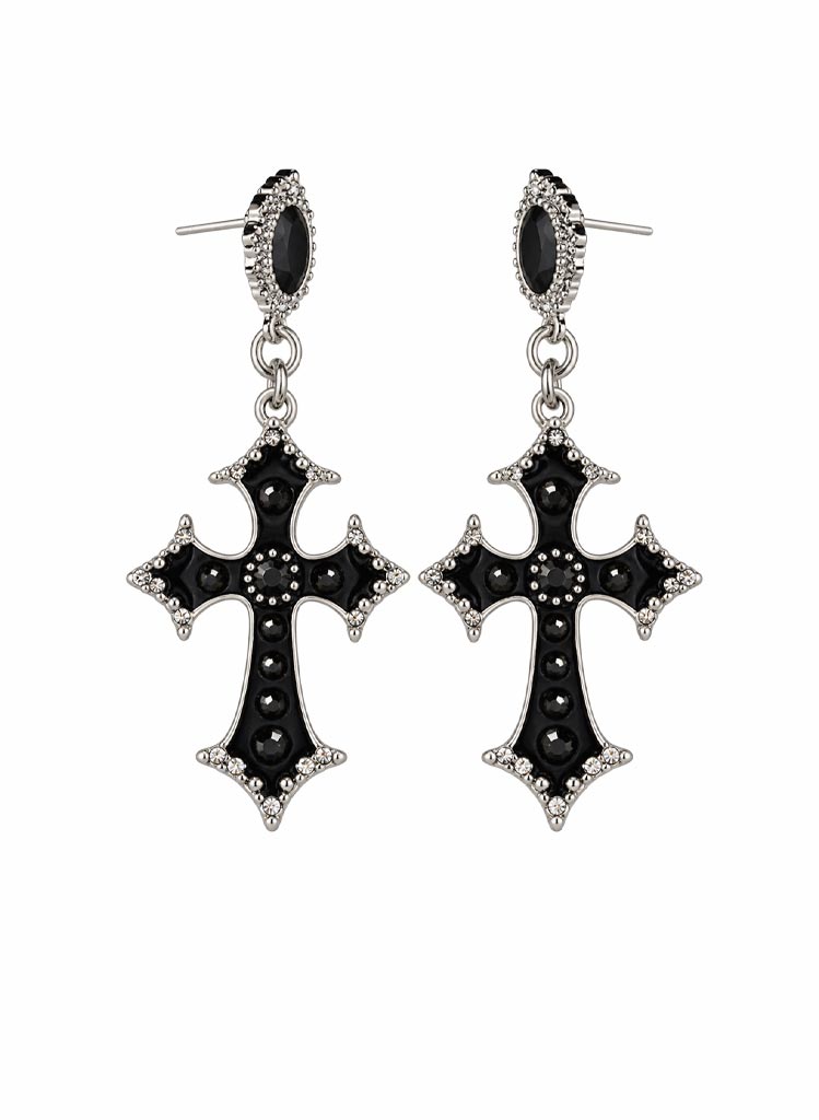 Gothic Cross Eyrnalokkar