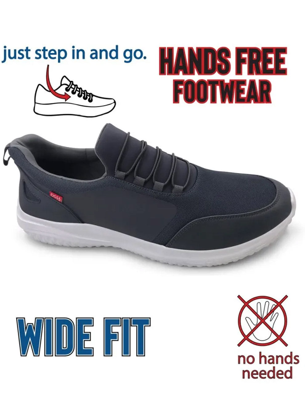 Gráir Doncaster Skór - Wide Fit