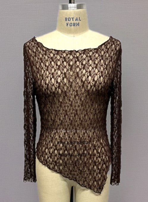 Asymmetric Lace Toppur