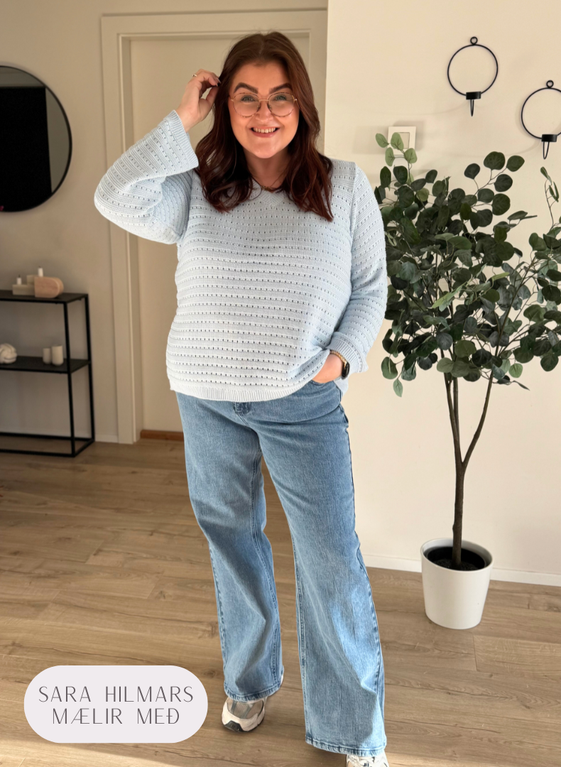 Flora Flare Long Jeans - Blue Washed