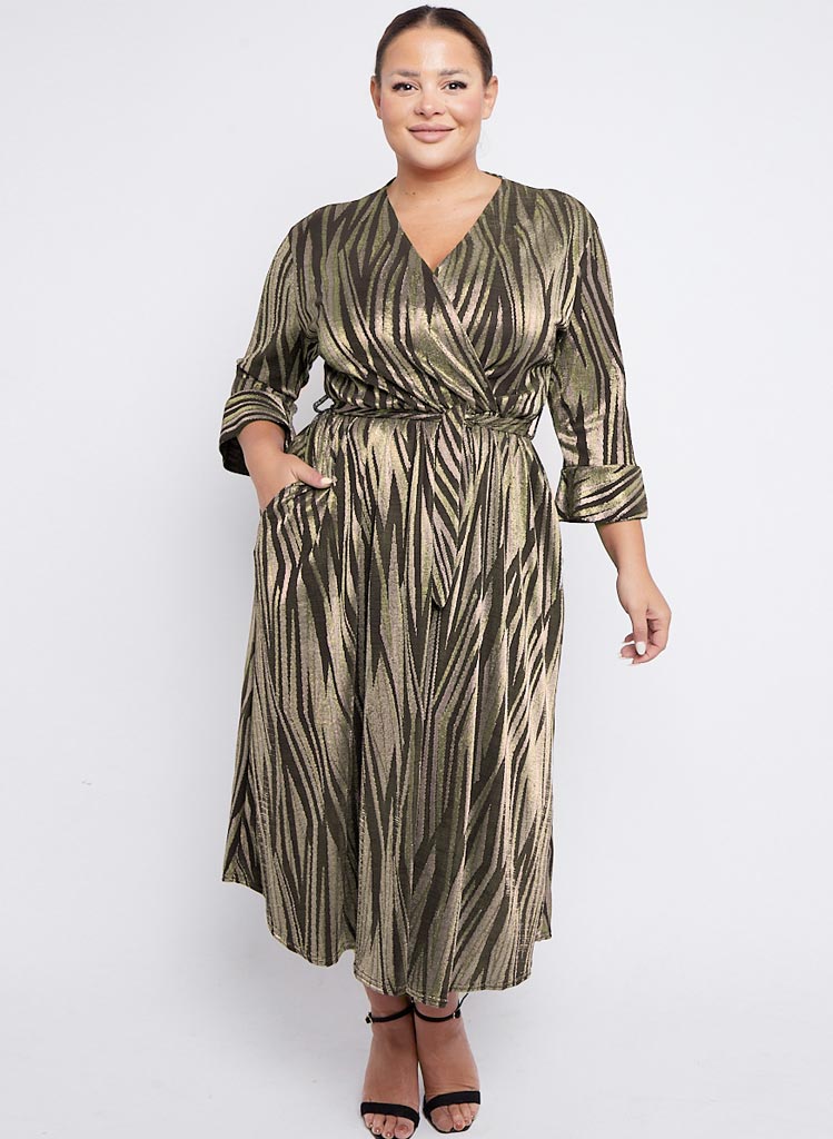 Golden Swirl Pocket Kjóll