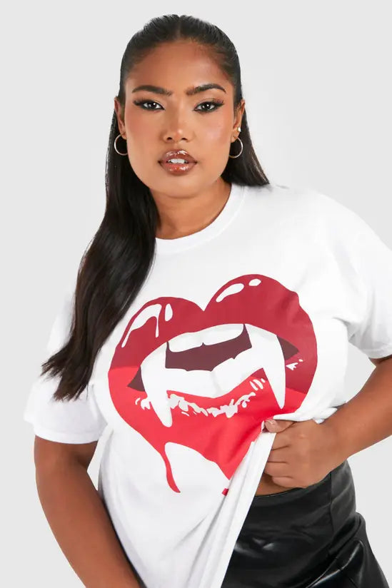 Vampire Lips TEE - Hvítur