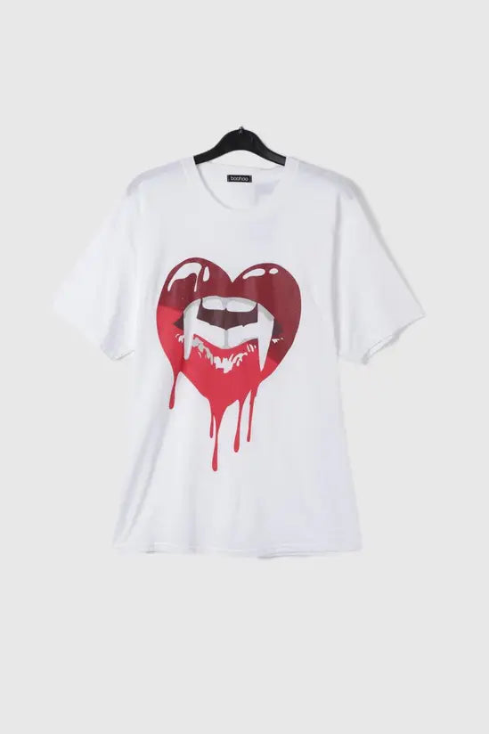 Vampire Lips TEE - Hvítur