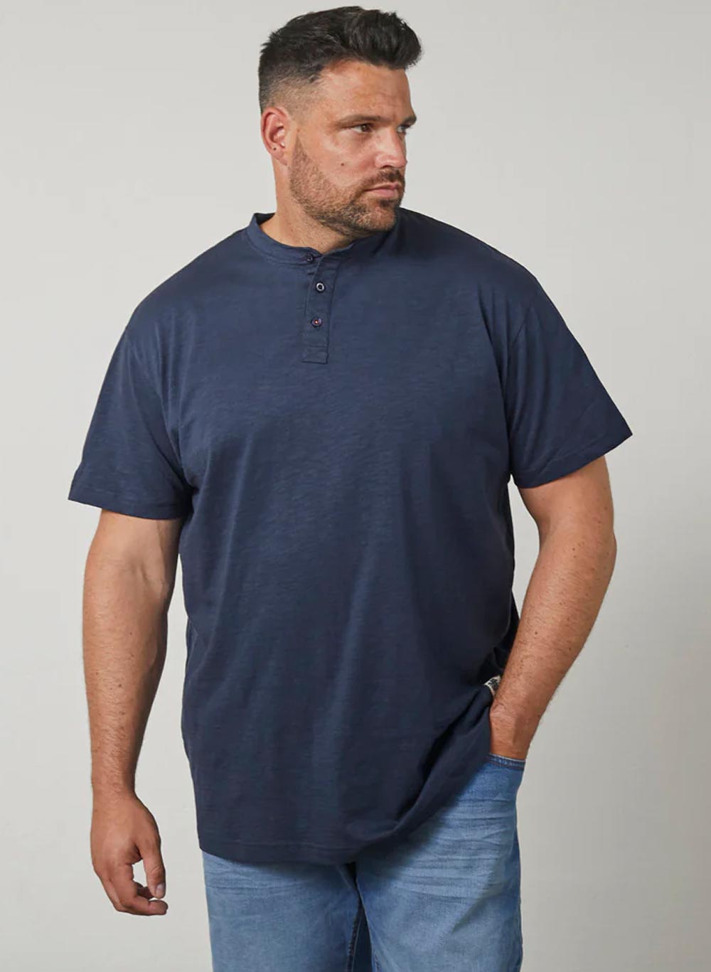 Henley Stuttermabolur