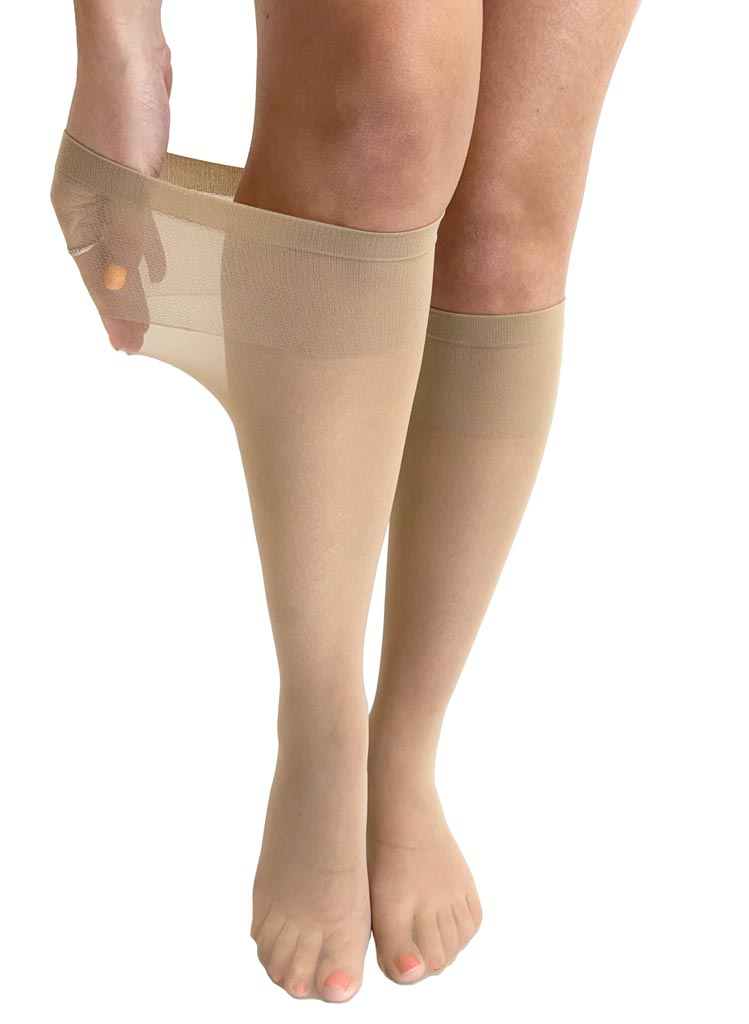 Nylon Hnésokkar - Extra Wide