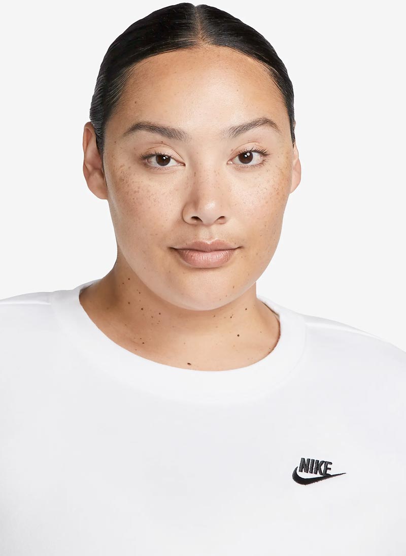 Club Fleece Crew Neck Peysa - Hvít