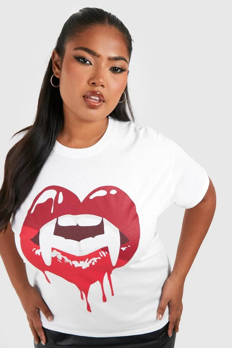 Vampire Lips TEE - Hvítur