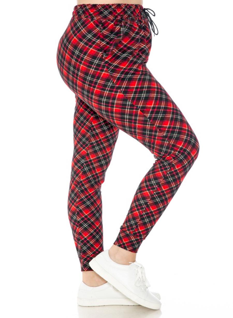 Red Check Soft Joggers