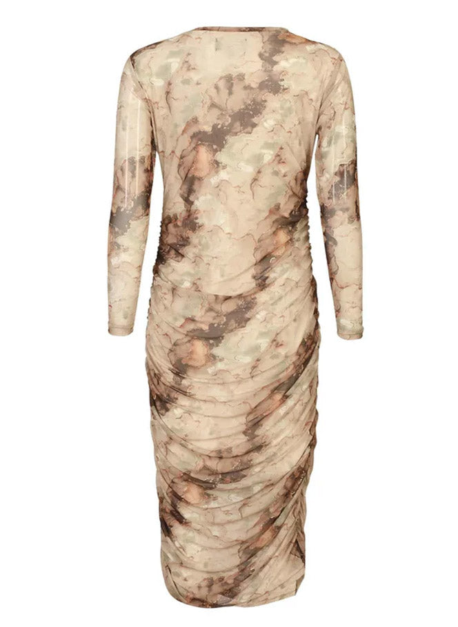 Marble Mesh Slim Dress