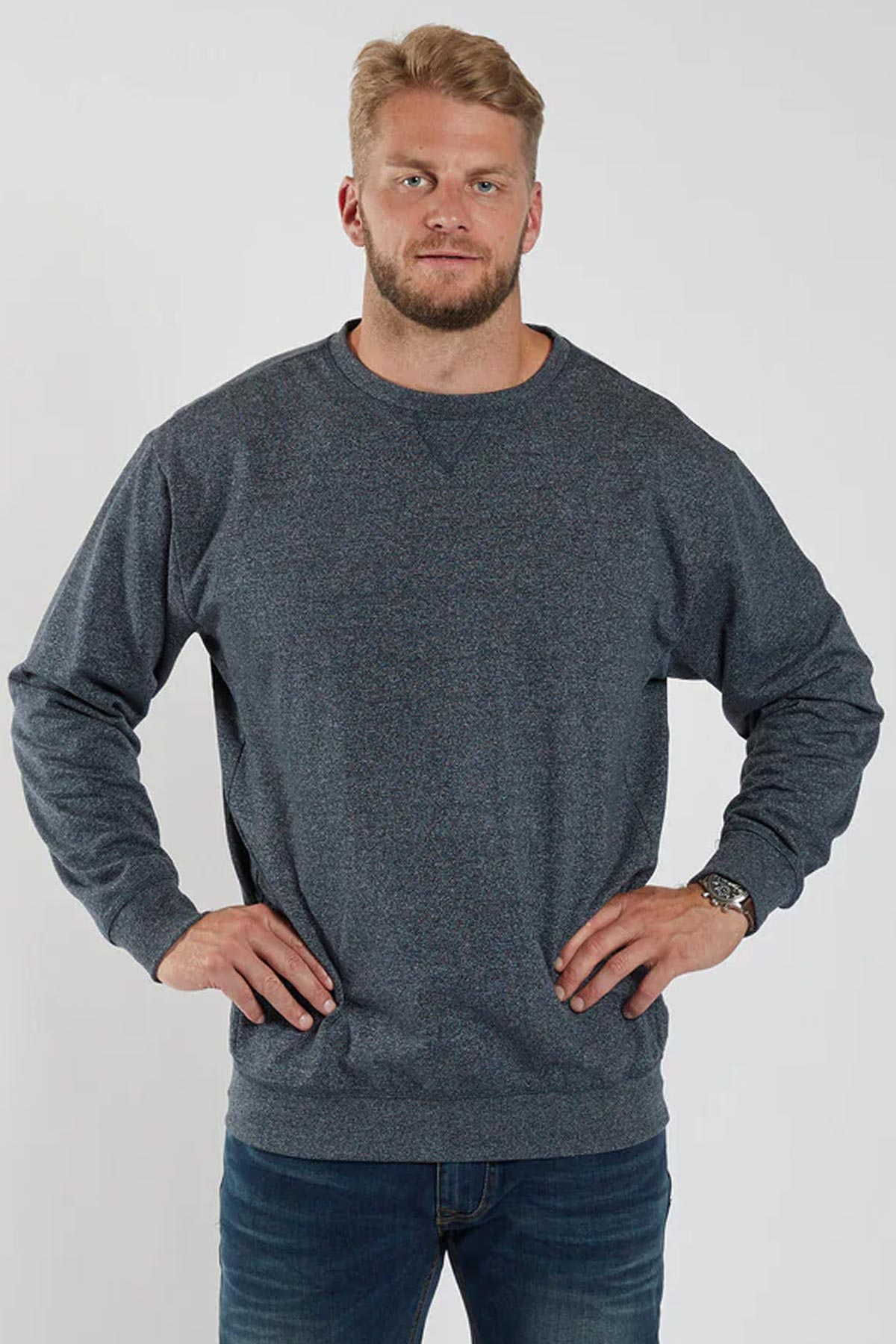 Marl Blue Crew Peysa