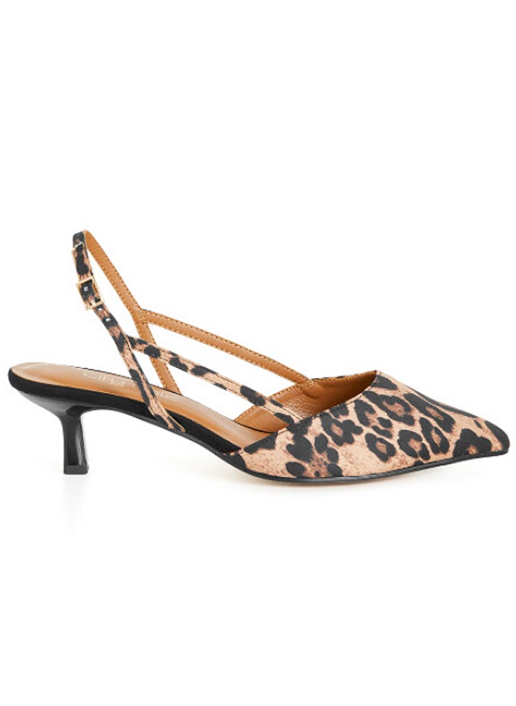 Leopard Hælaskór - Wide Fit