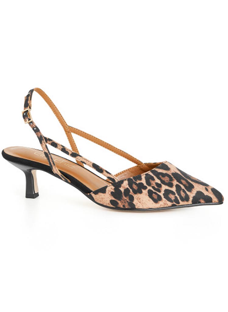 Leopard Hælaskór - Wide Fit