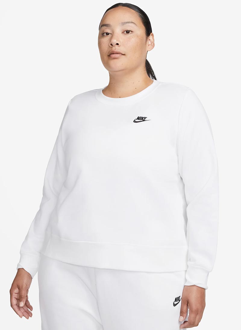 Club Fleece Crew Neck Peysa - Hvít