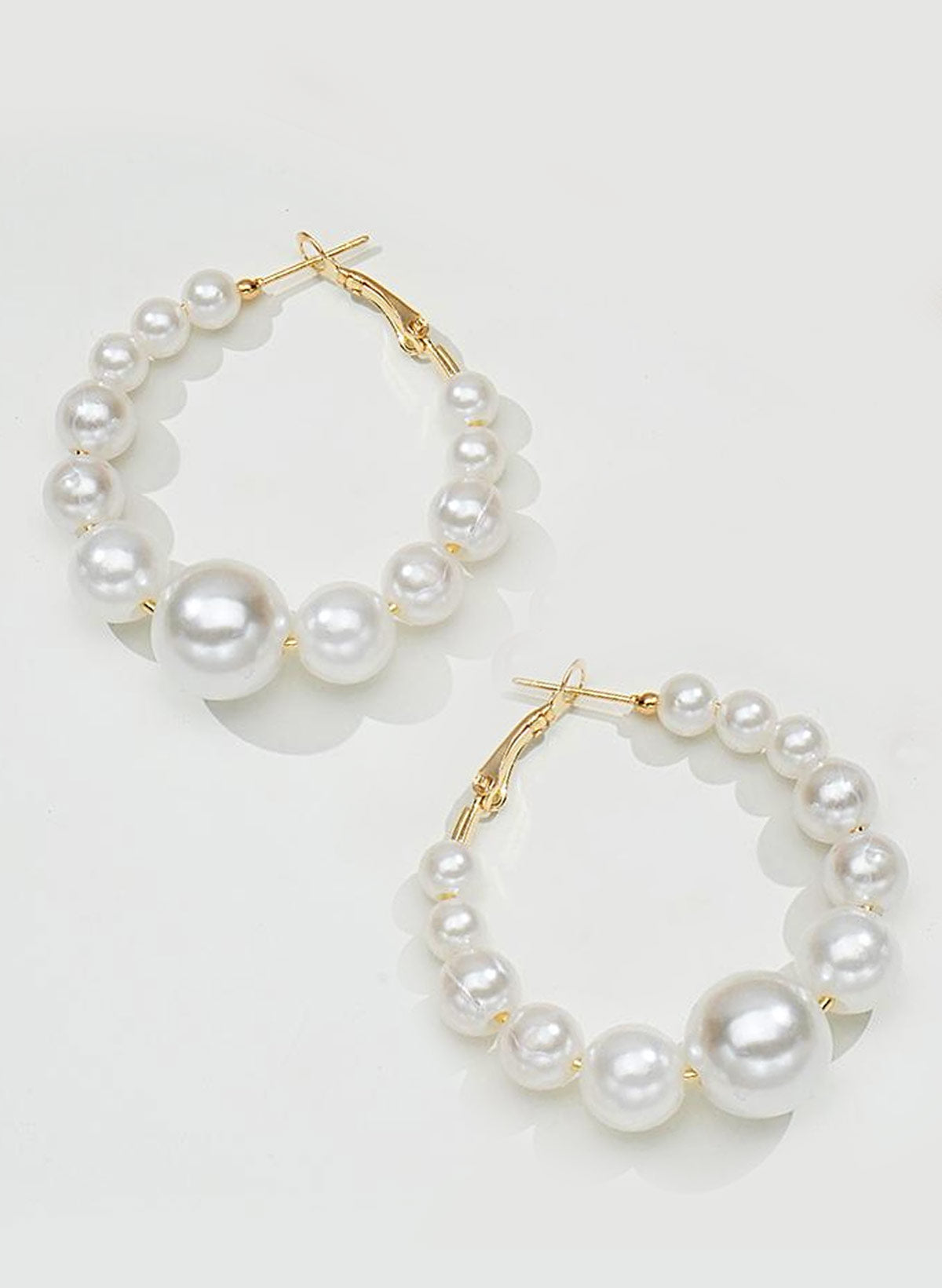 Golden Pearl Hoops