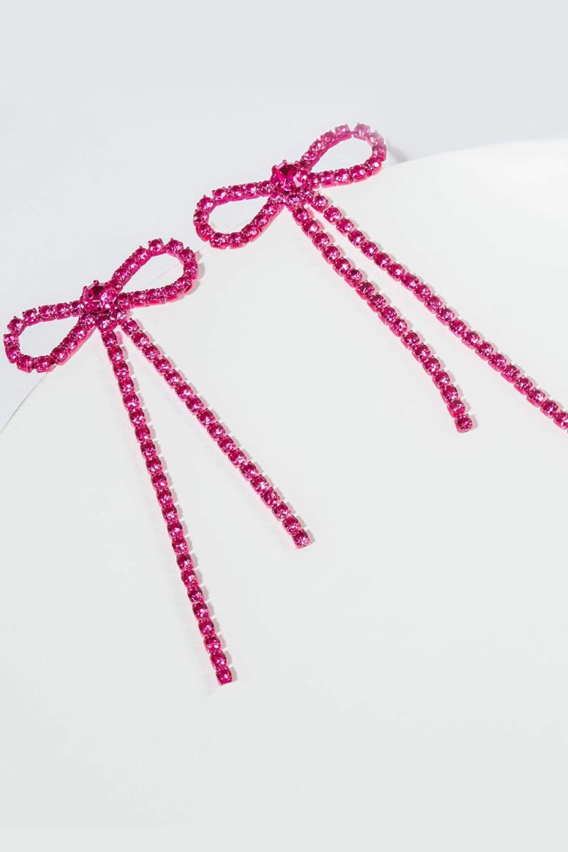 Pink Bow Eyrnalokkar