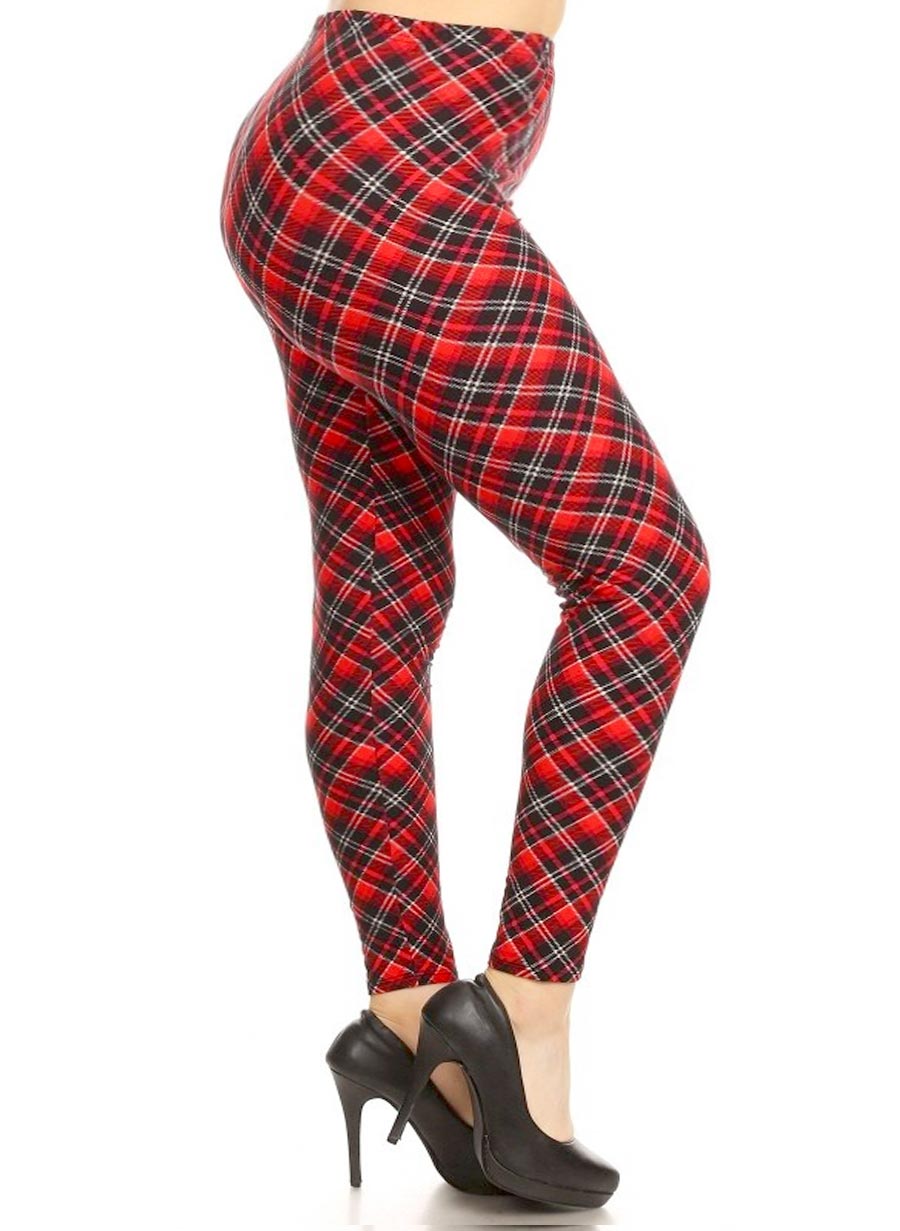 Soft Leggings - Red Check