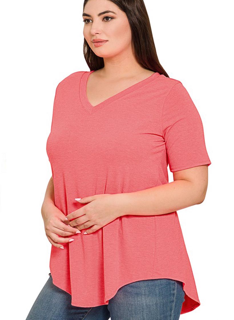 Relax Fit Stuttermabolur - Bleikur