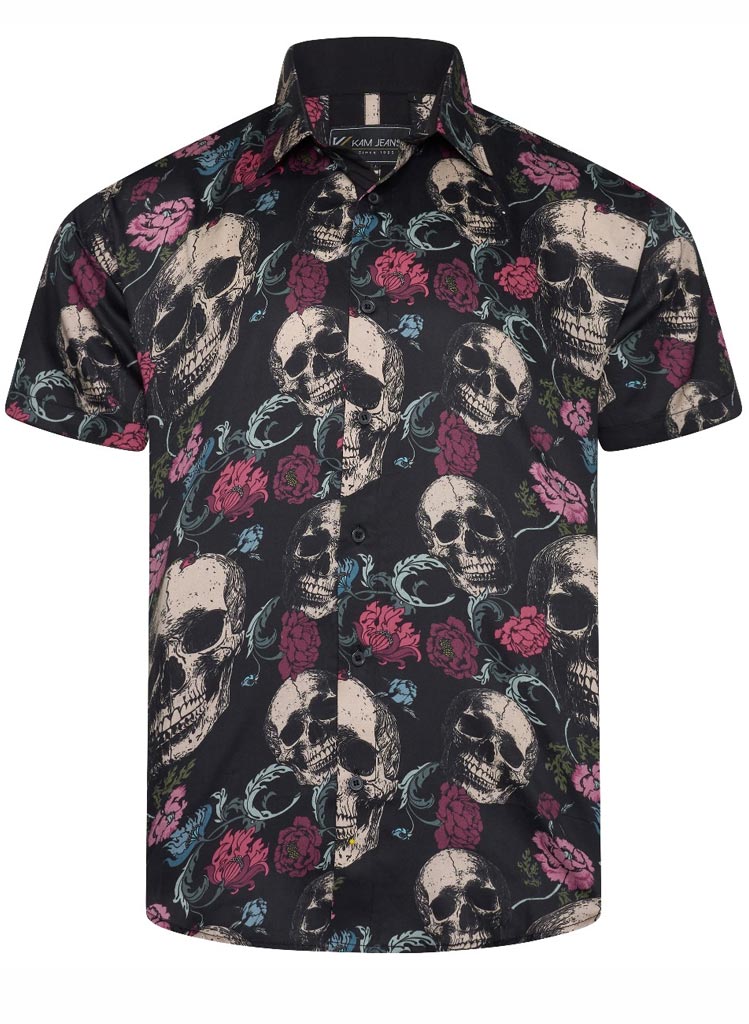 Floral Skull Stutterma Skyrta