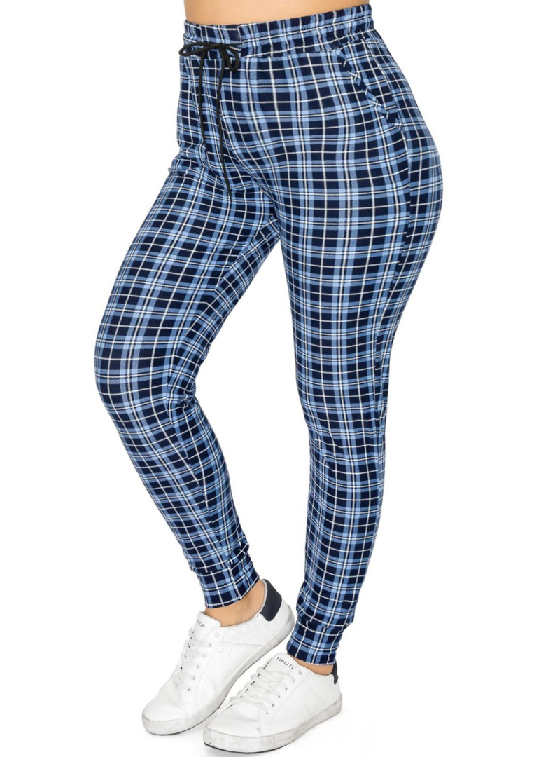 Flannel Soft Joggers - Bláar