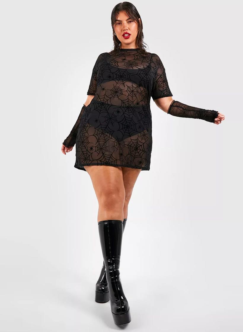 Spider Web Mesh Kjóll