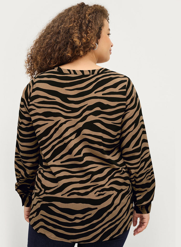 Brown Zebra Blússa