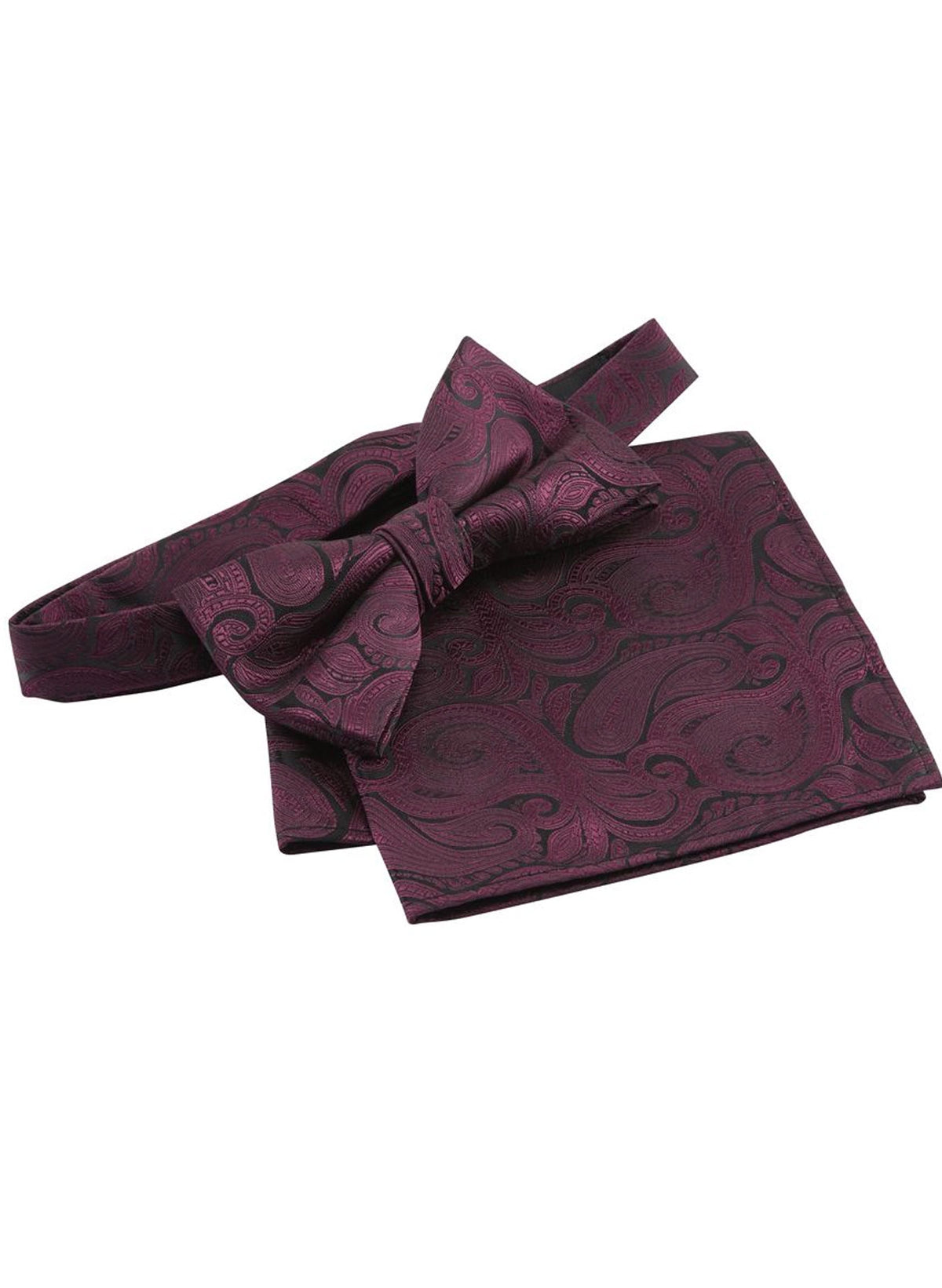 Wine Paisley Slaufa & Klútur