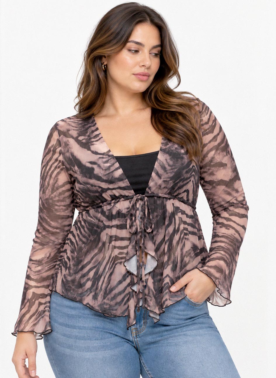 Zebra Tie Toppur