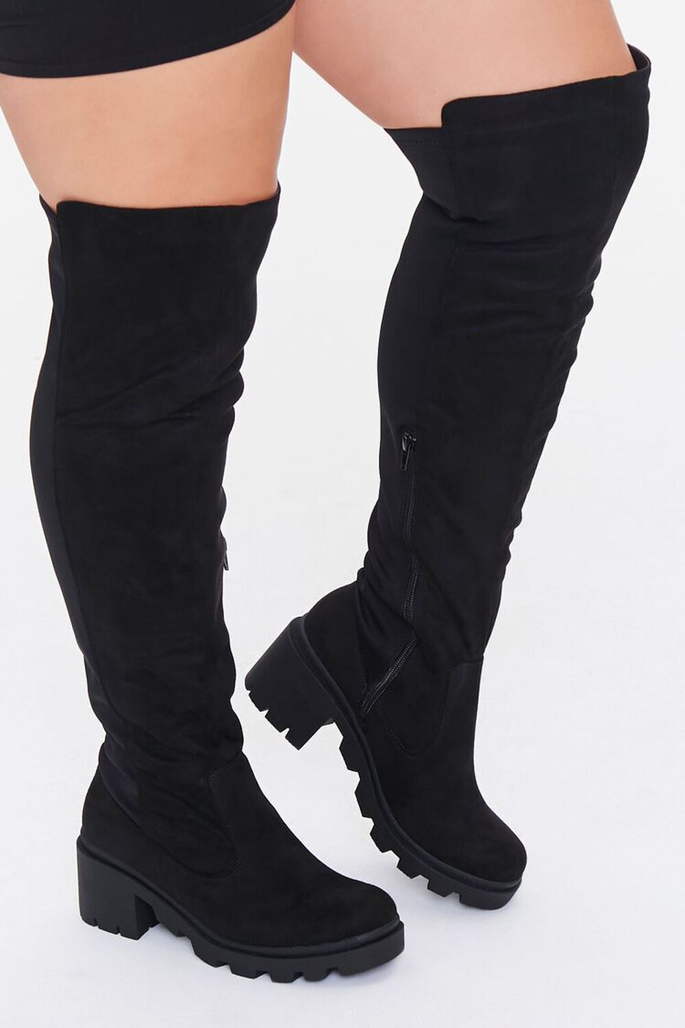 Faux Suede Lycra High Boots